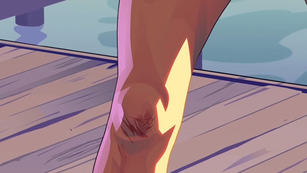 GTA 6: Descobertas Incríveis A conexão entre o joelho ralado de Lúcia na artwork e uma cena específica do trailer