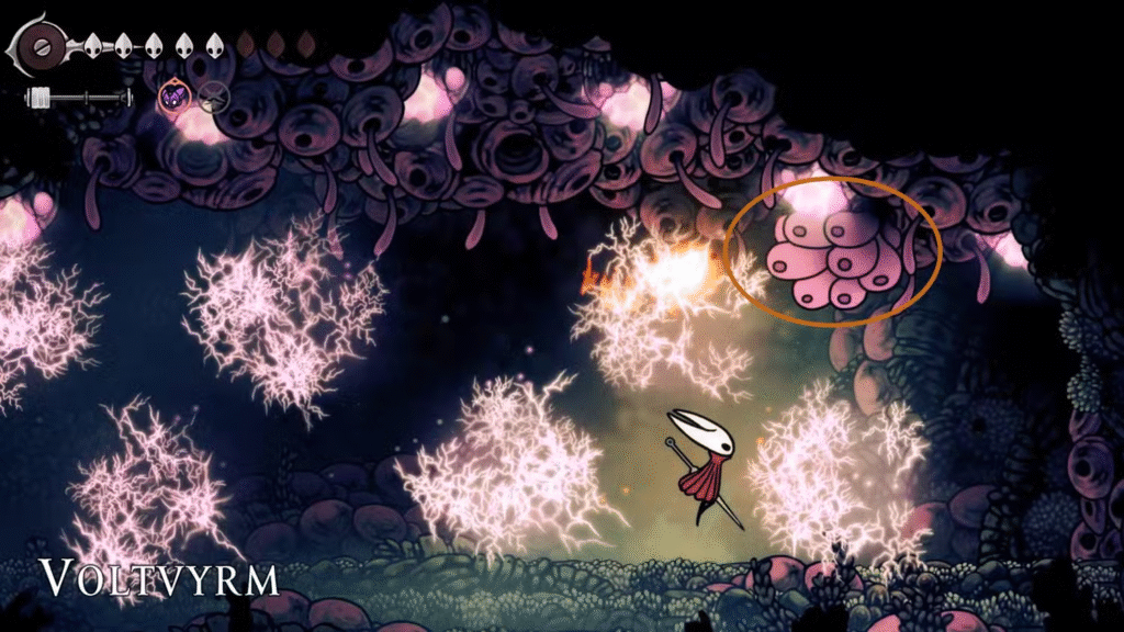 Hornet obtendo Filamento Volt em Silksong | Dropraro