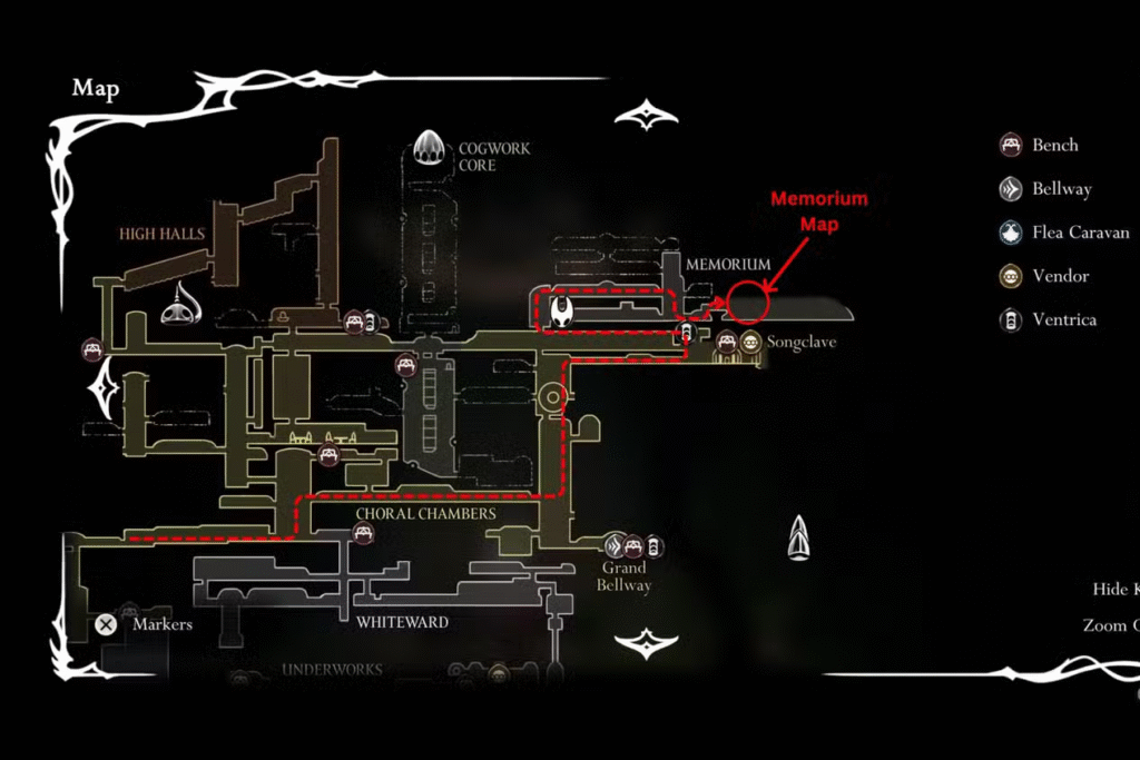 Mapa da Memória em Hollow Knight Silksong – Dropraro
