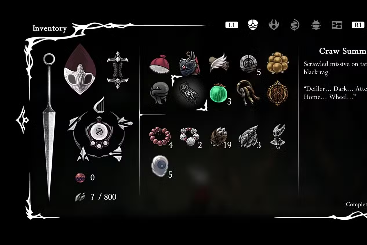 Invocação de Craw em Hollow Knight Silksong - Dropraro