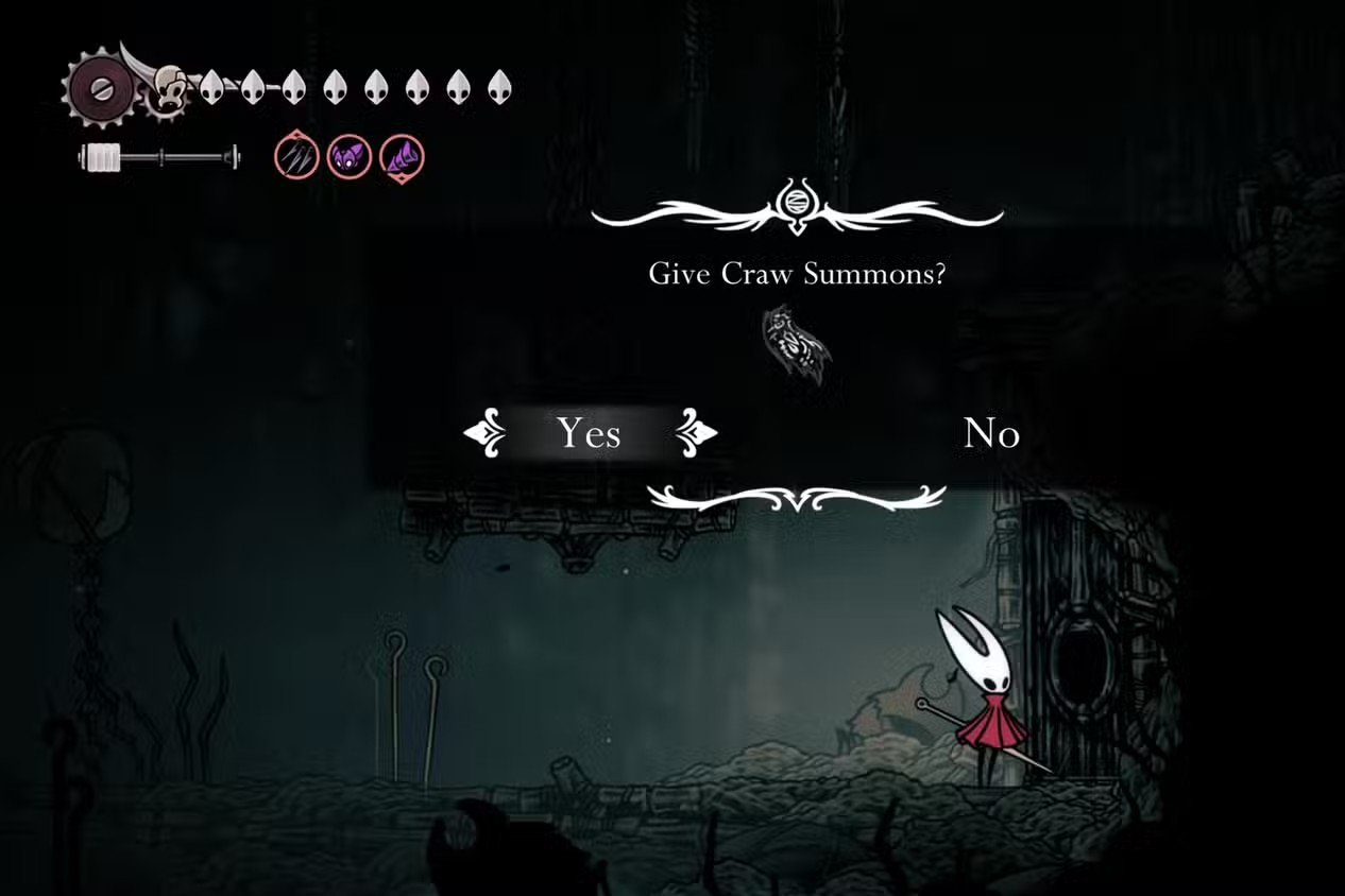 Invocação de Craw em Hollow Knight Silksong - Dropraro