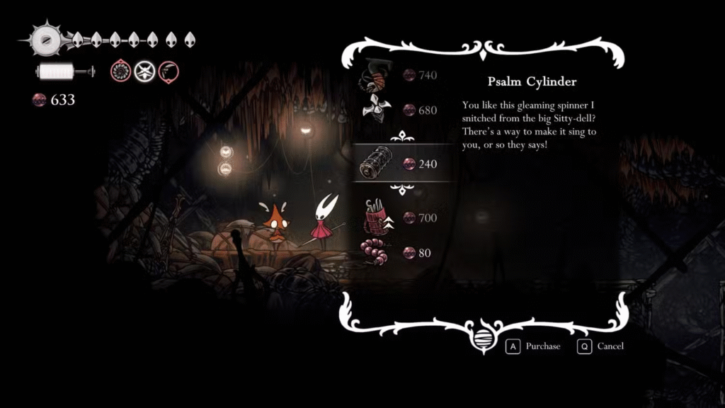 Todas as localizações dos Cilindros de Salmos em Hollow Knight Silksong - Dropraro